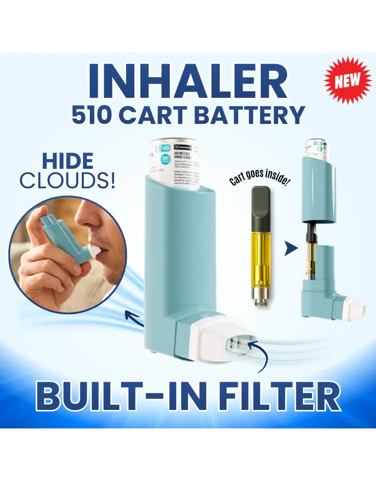 Smyle Labs Smyle Labs Inhaler 510 Cart Battery + Cloud Filters Purple