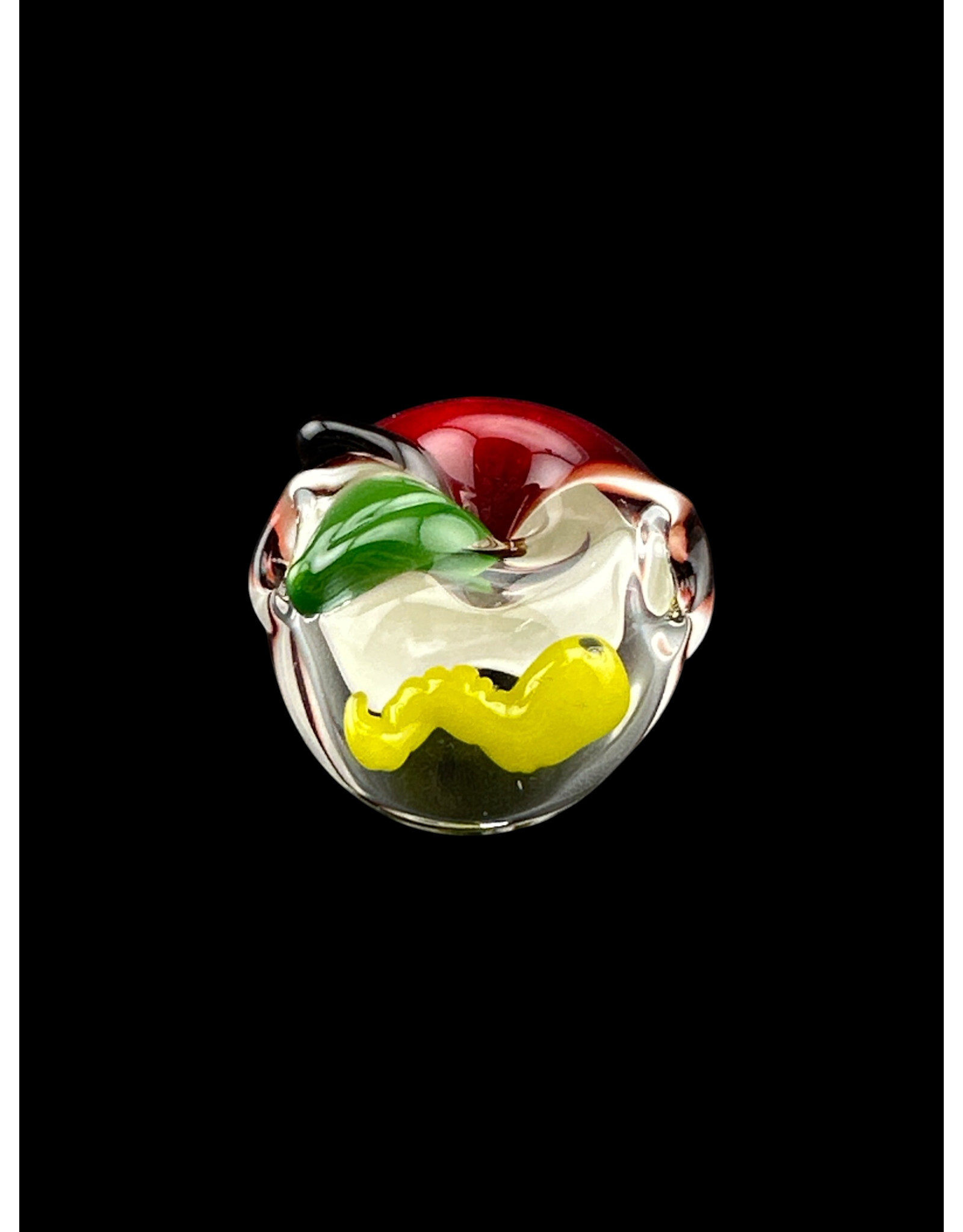 Red Apple Window With Worm Pendant