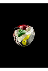 Red Apple Window With Worm Pendant