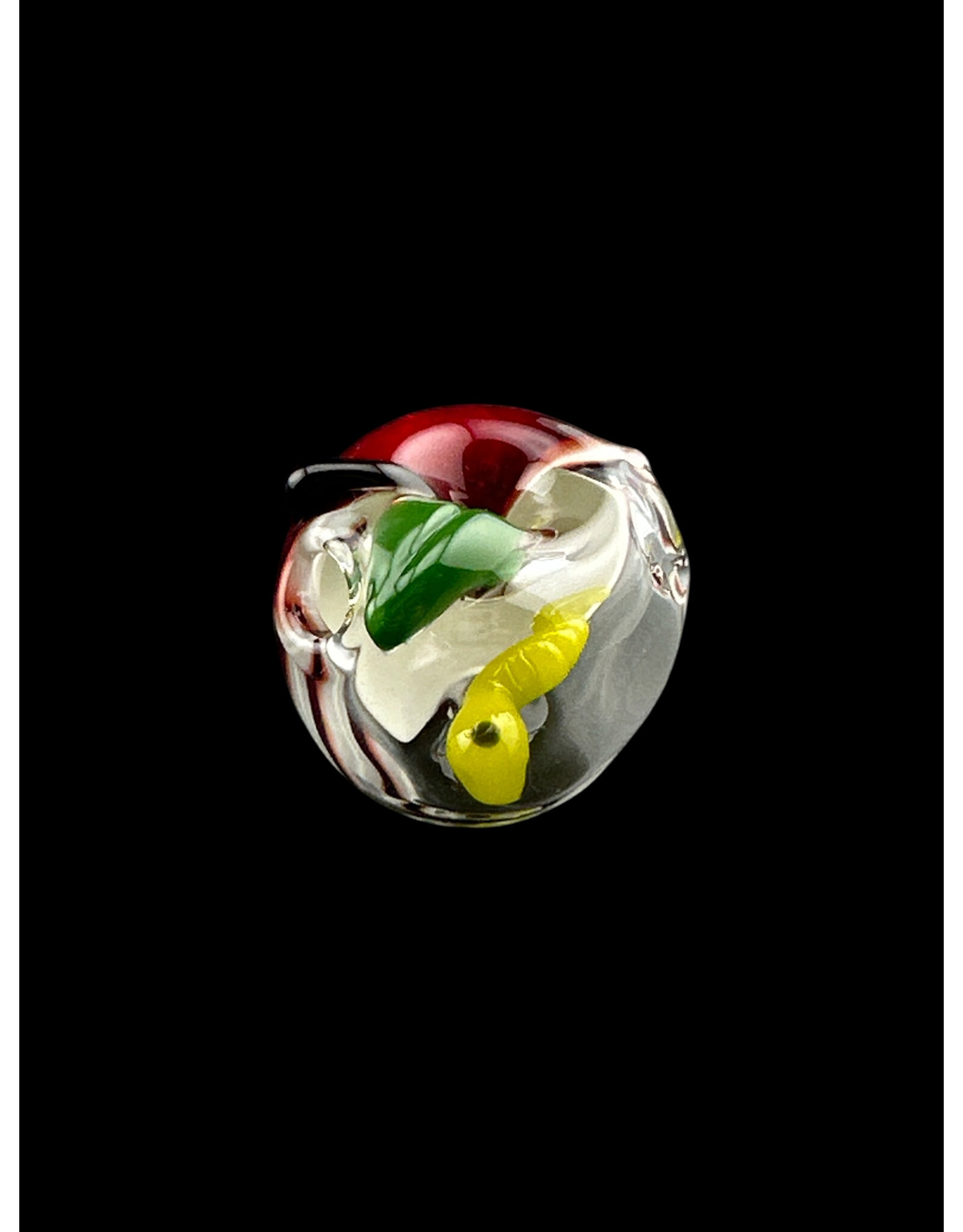 Red Apple Window With Worm Pendant