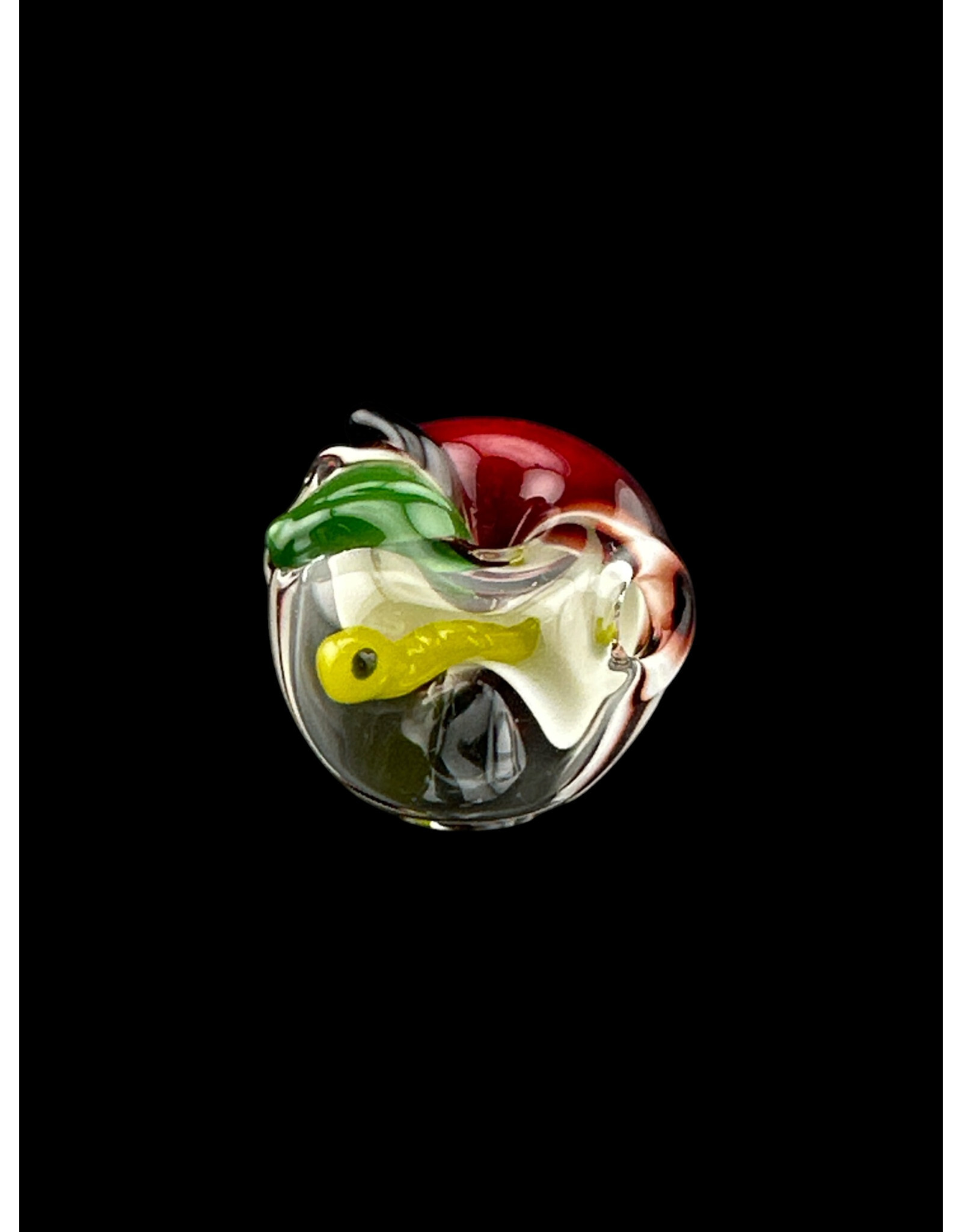 Red Apple Window With Worm Pendant