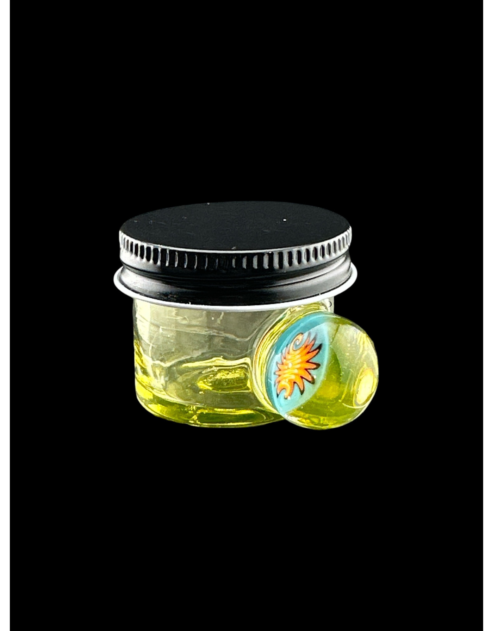 Glass Smith UV Green Baller Jar With Reversal Millie
