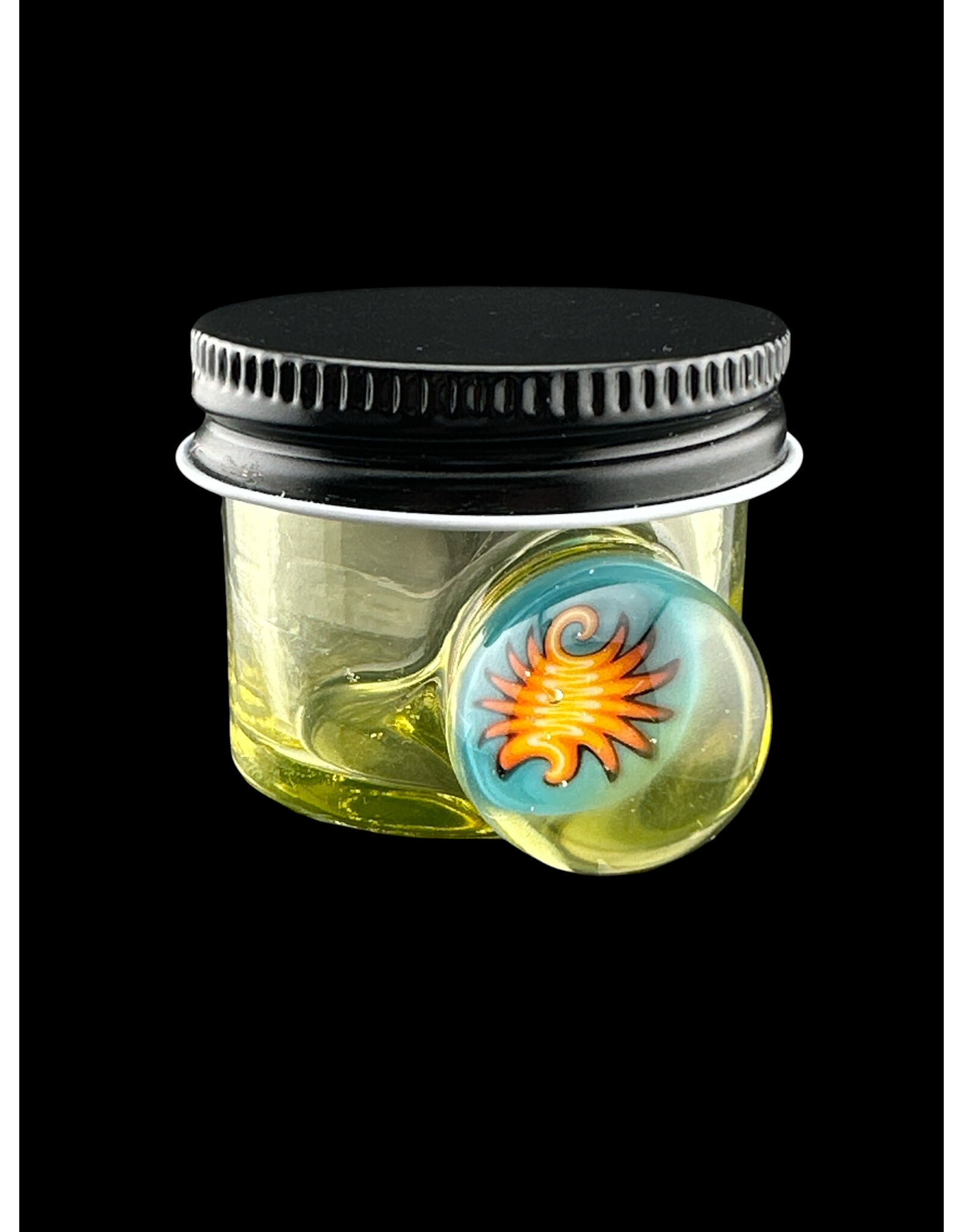 Glass Smith UV Green Baller Jar With Reversal Millie
