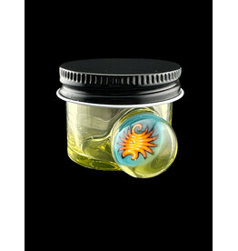 Glass Smith UV Green Baller Jar With Reversal Millie