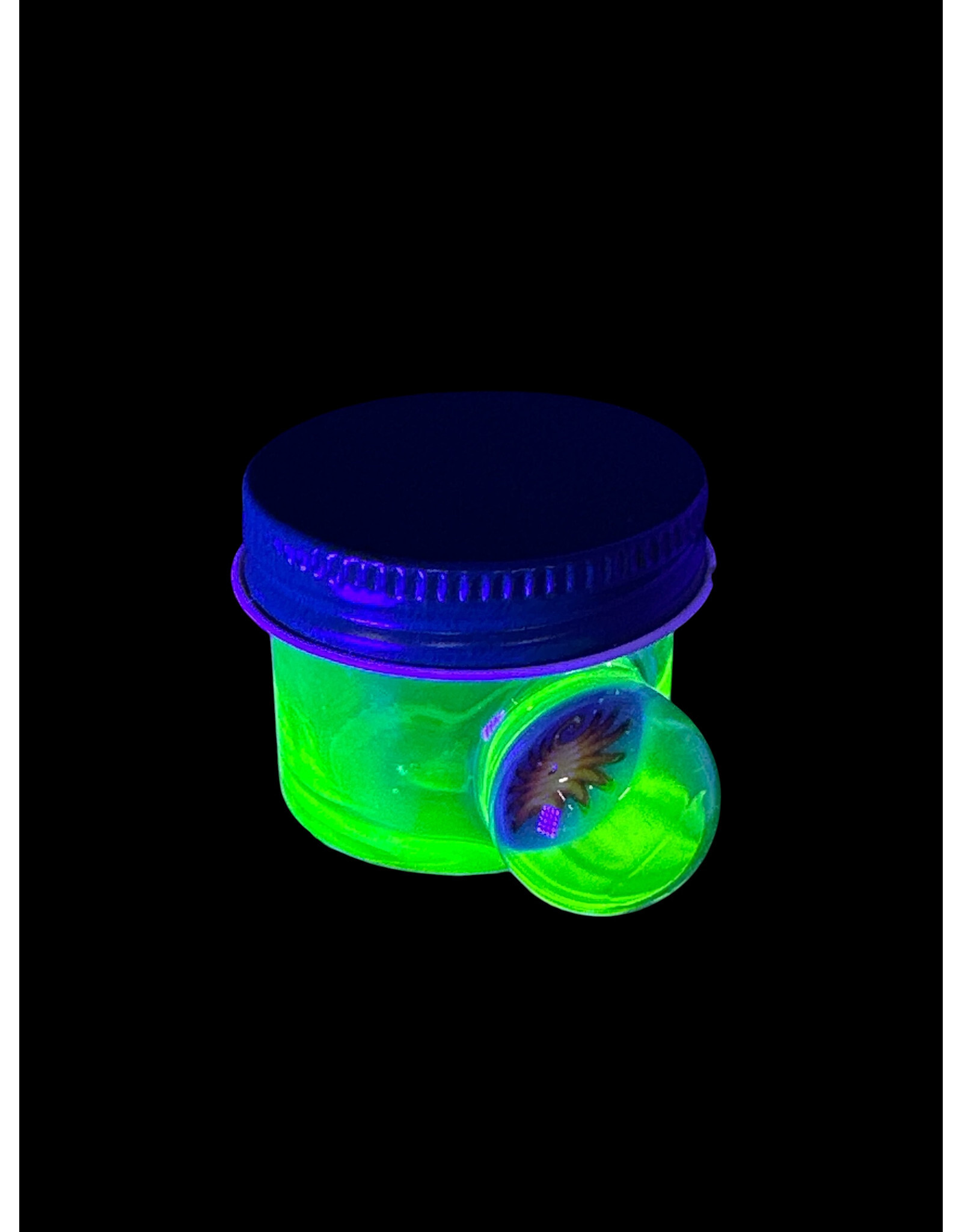 Glass Smith UV Green Baller Jar With Reversal Millie