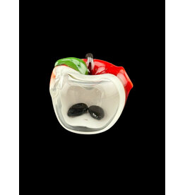 Red Apple Window With Seeds Pendant