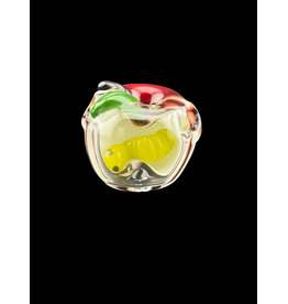 Red Apple Window With Worm Pendant