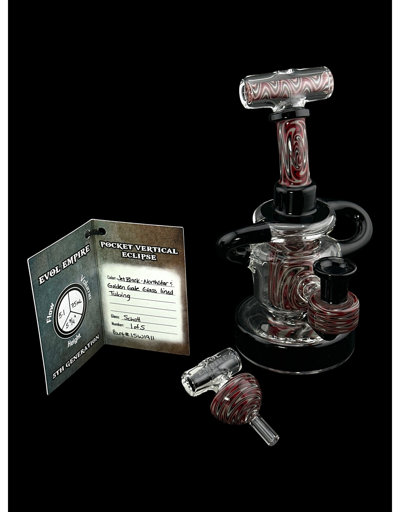 Evol Empire Pocket Vertical Eclipse Jet Black Northstar And Golden Gate Line Tubing