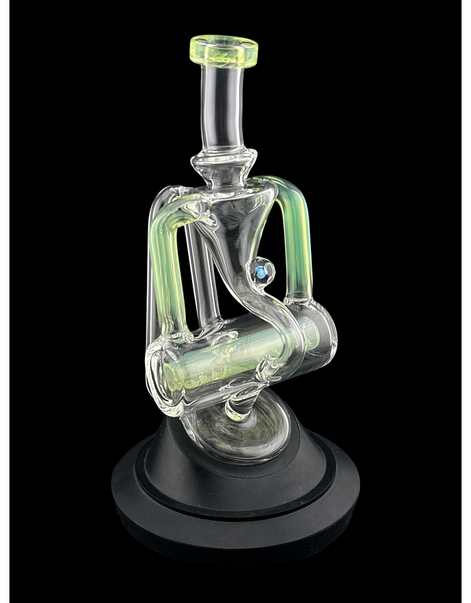 Iridescent Inline Recycler Slyme Accent w/ Faceted Opal  Peak Attachment