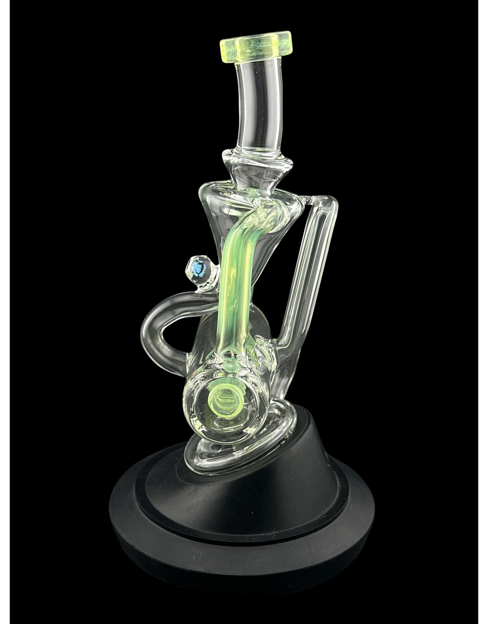 Iridescent Inline Recycler Slyme Accent w/ Faceted Opal  Peak Attachment