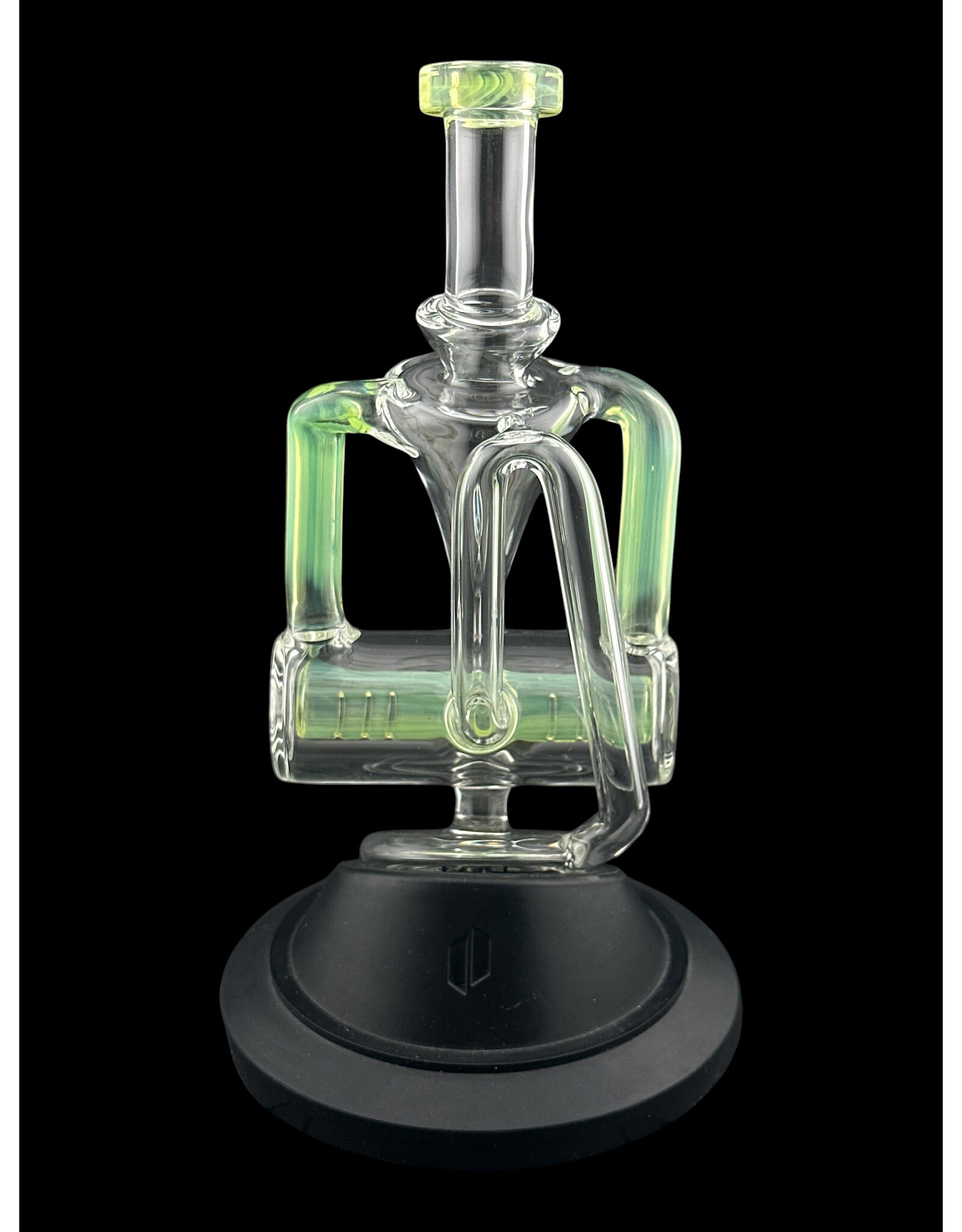 Iridescent Inline Recycler Slyme Accent w/ Faceted Opal  Peak Attachment