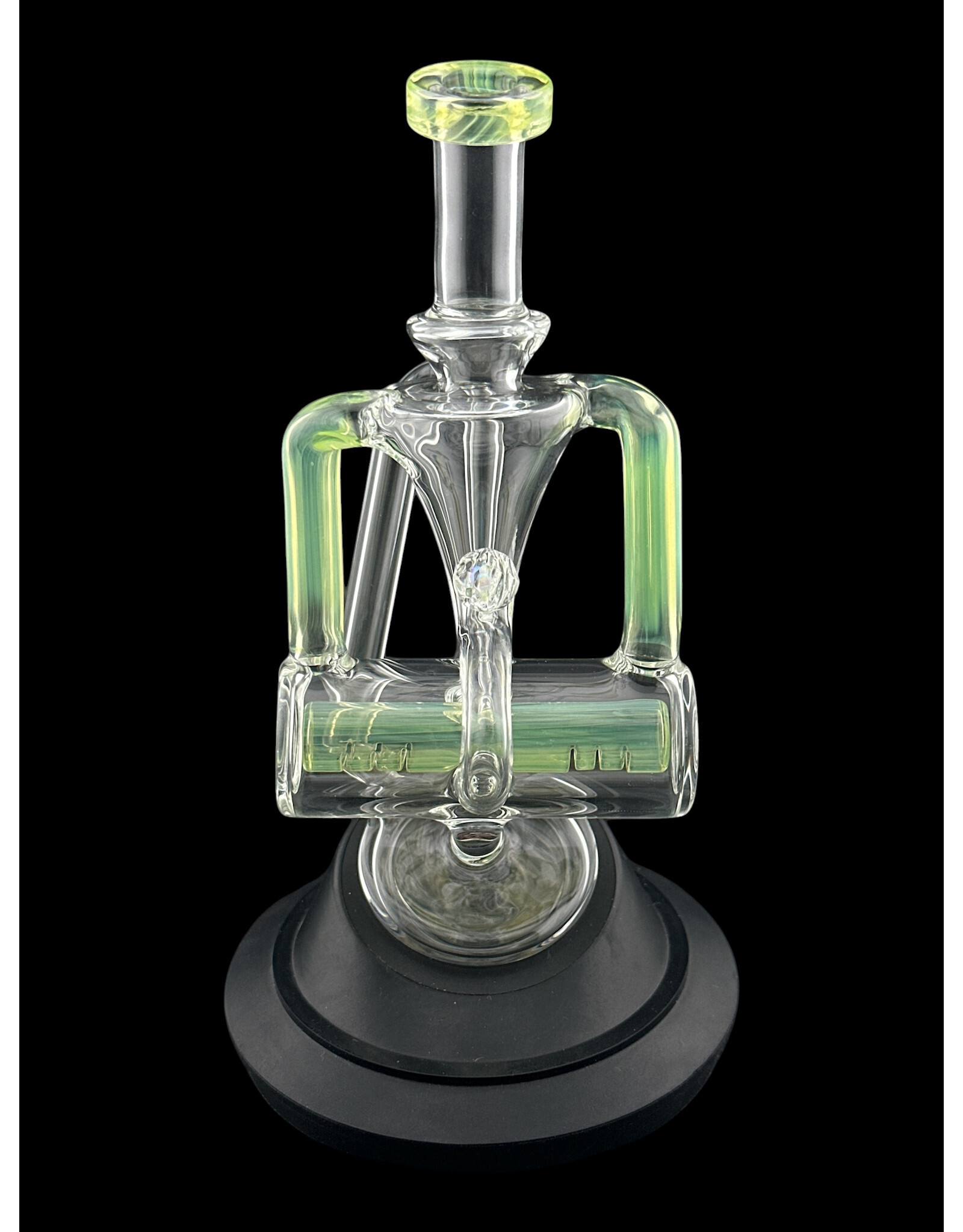 Iridescent Inline Recycler Slyme Accent w/ Faceted Opal  Peak Attachment