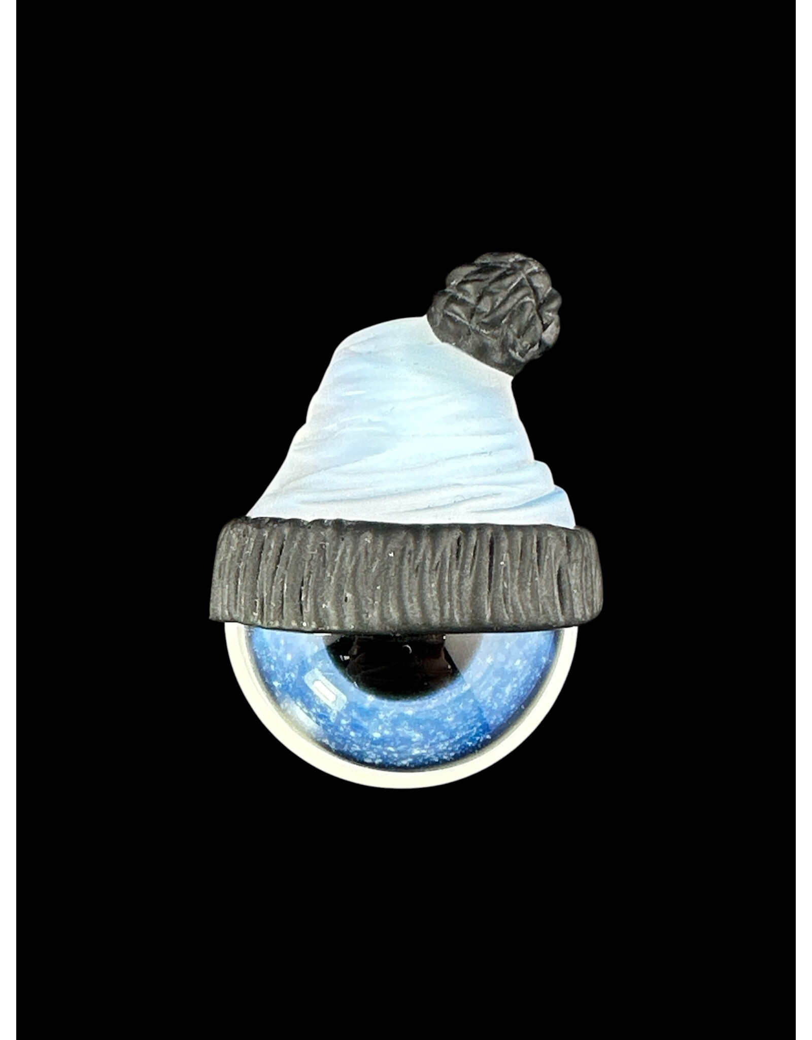 junkie glass Junkie Glass Mini Eyeball With Blue FOOFY Beanie Pendant