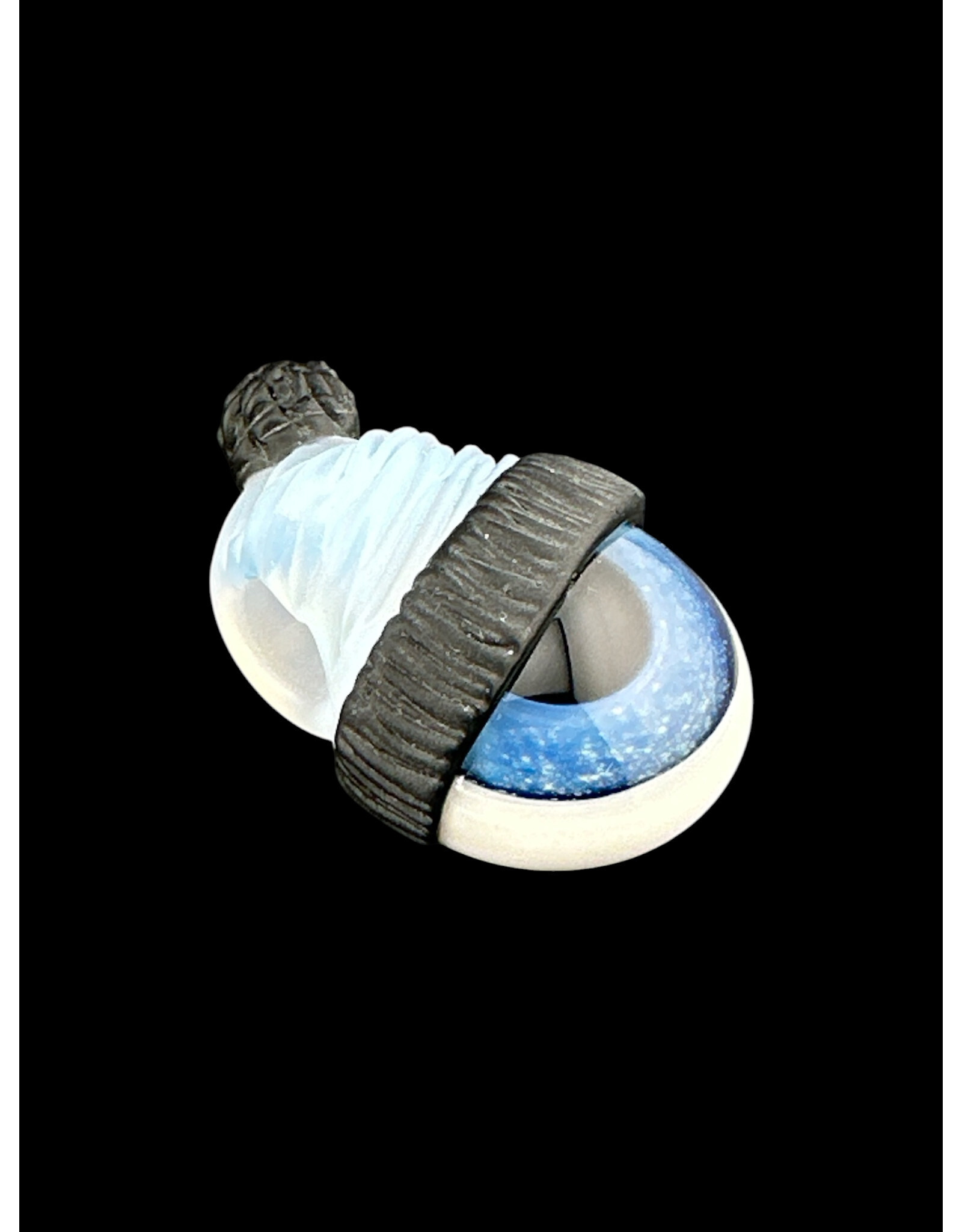 junkie glass Junkie Glass Mini Eyeball With Blue FOOFY Beanie Pendant