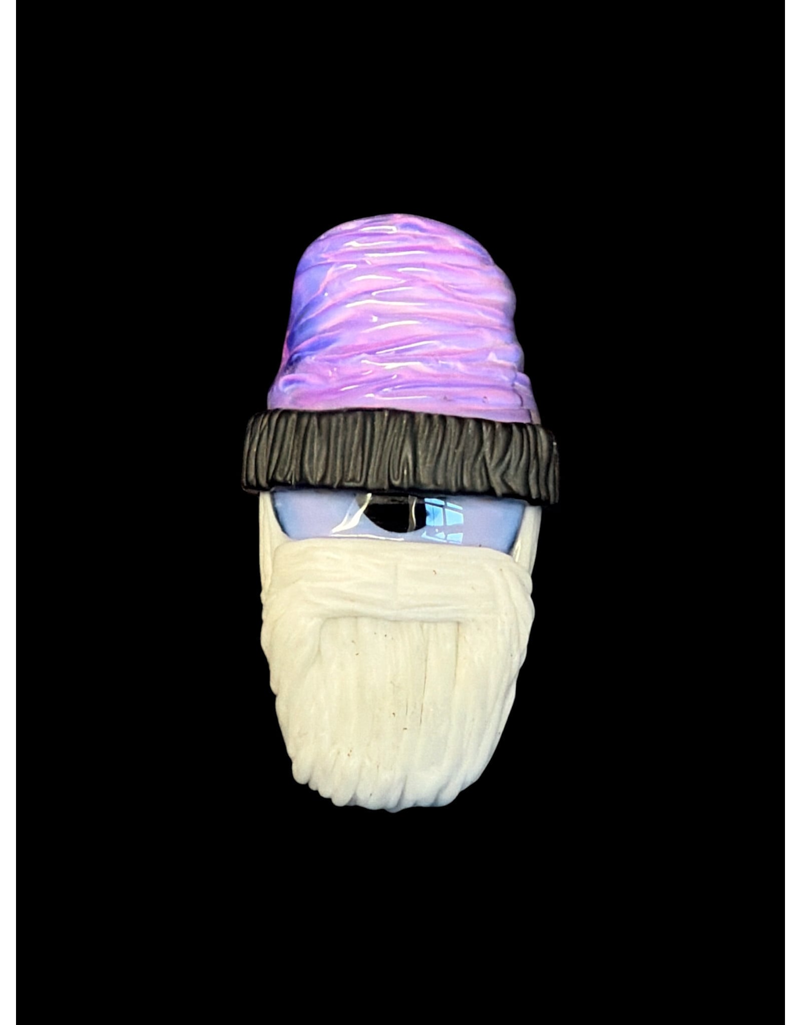 junkie glass Junkie Glass CFL White Bearded Eyeball With Beanie Pendant