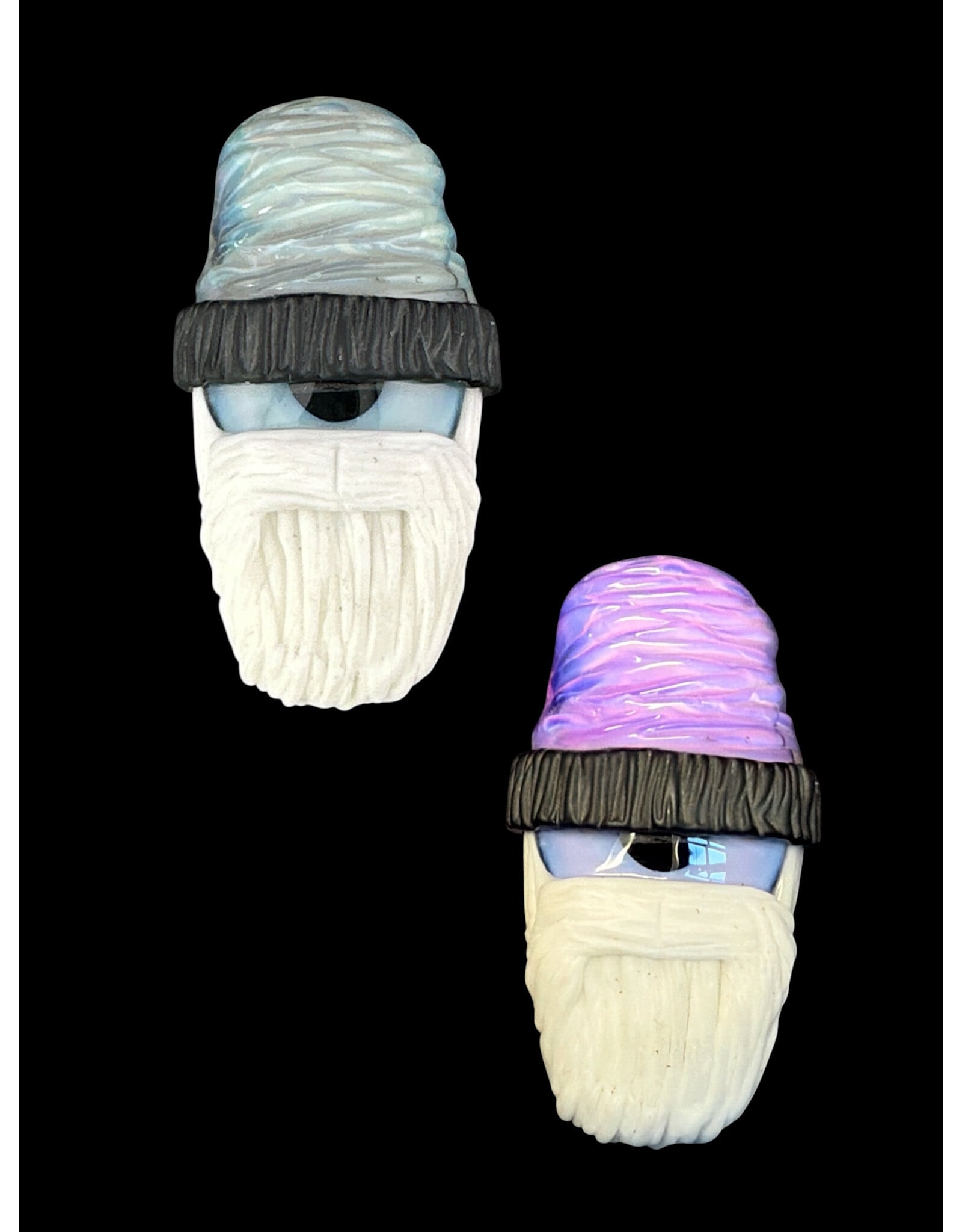 junkie glass Junkie Glass CFL White Bearded Eyeball With Beanie Pendant