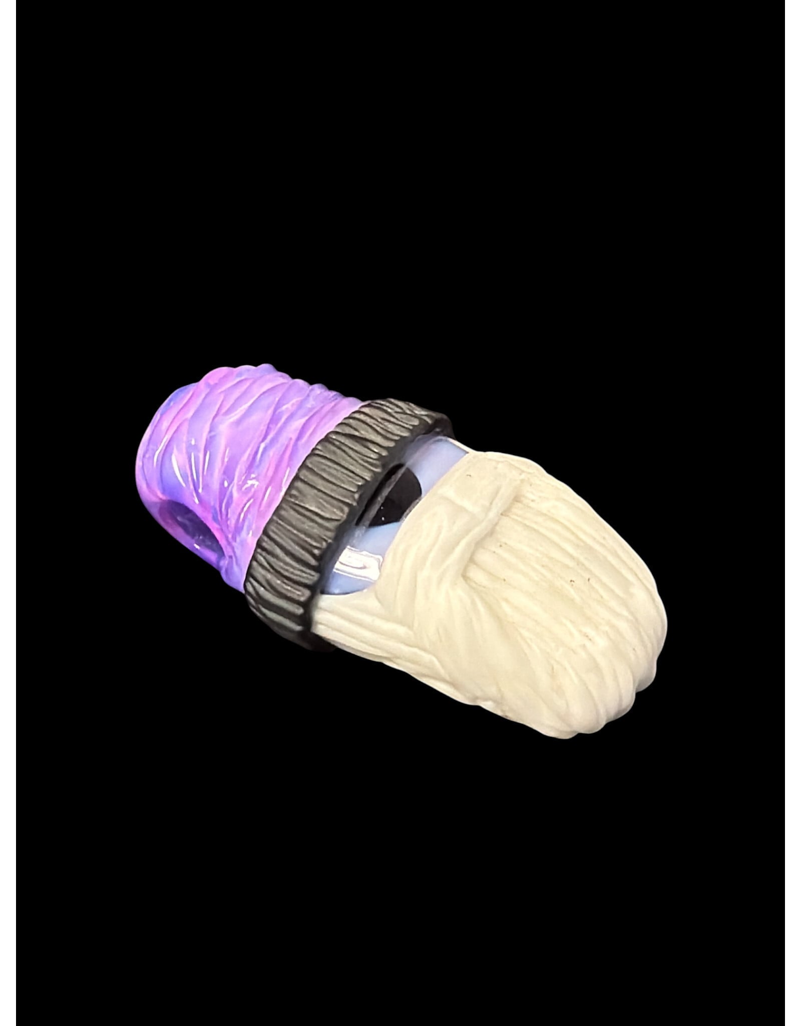 junkie glass Junkie Glass CFL White Bearded Eyeball With Beanie Pendant