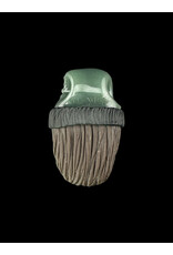 junkie glass Junkie Glass Bearded Eyeball With Green Beanie Pendant