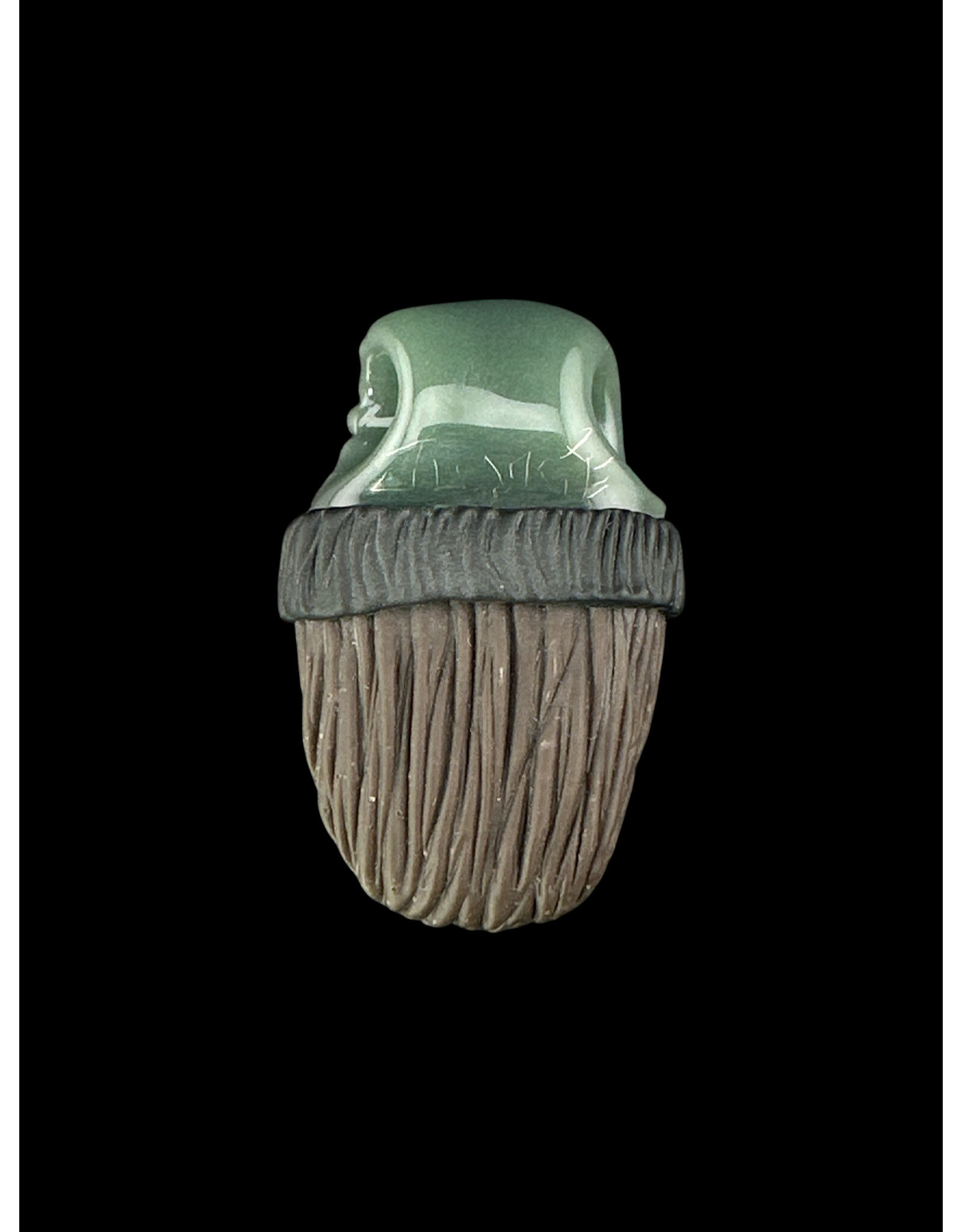 junkie glass Junkie Glass Bearded Eyeball With Green Beanie Pendant