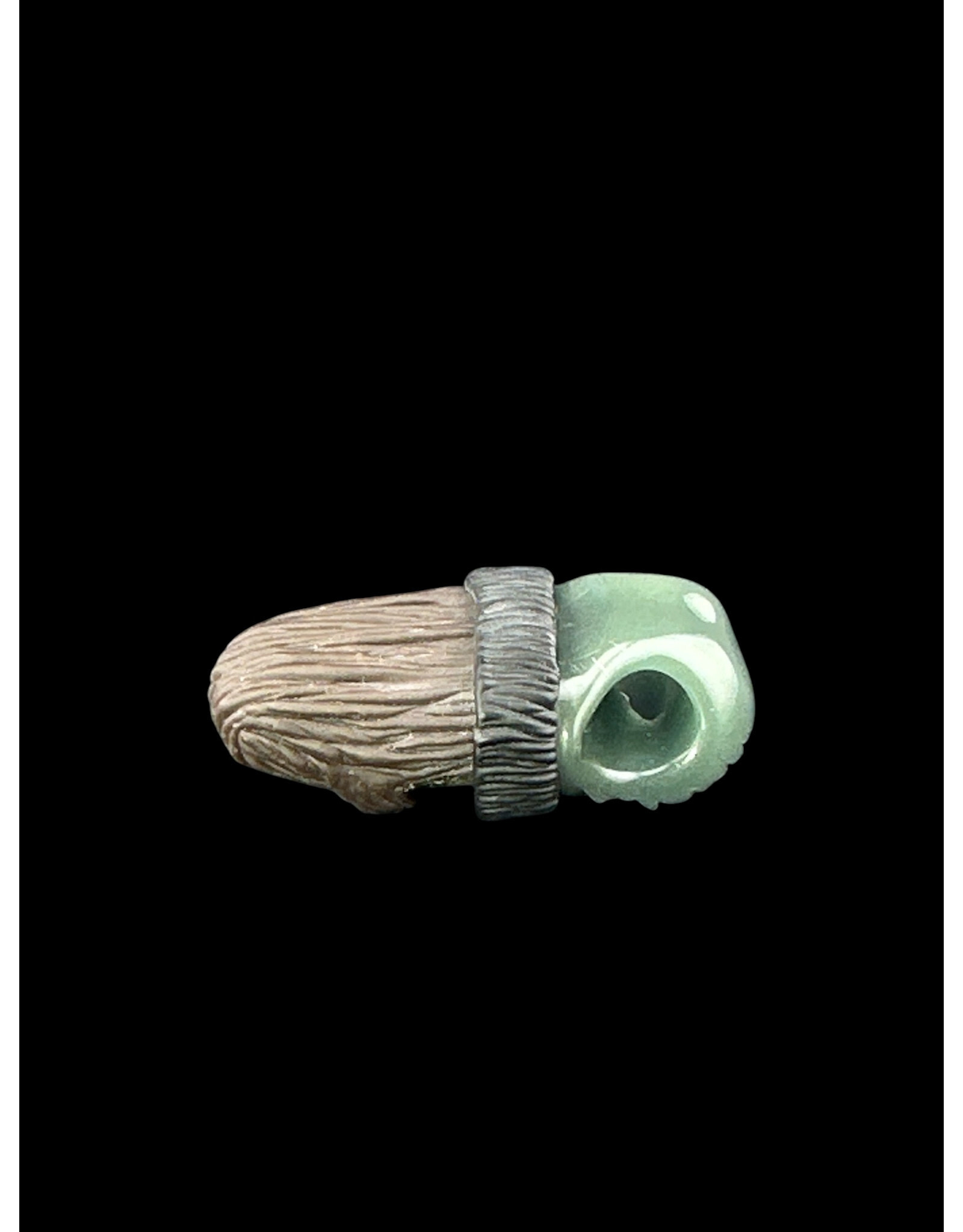 junkie glass Junkie Glass Bearded Eyeball With Green Beanie Pendant