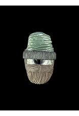 junkie glass Junkie Glass Bearded Eyeball With Green Beanie Pendant