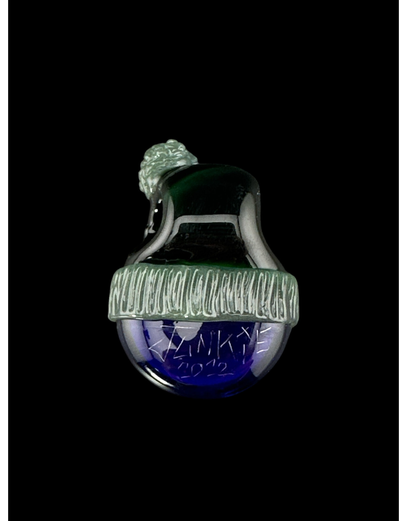 junkie glass Junkie Glass Mini Eyeball With Black FOOFY Beanie Pendant