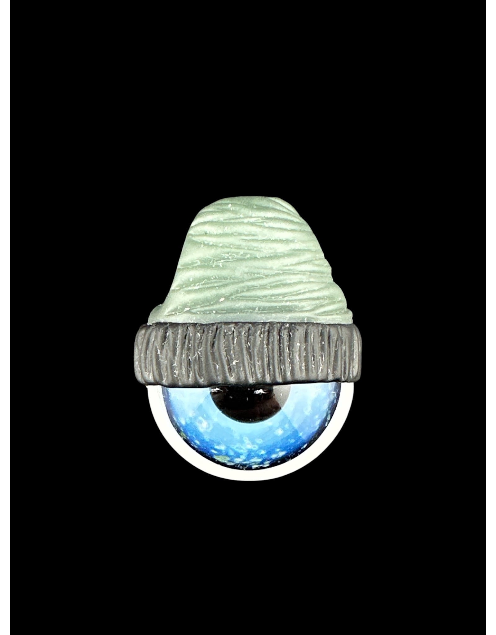 junkie glass Junkie Glass Mini Eyeball With Mint Green Beanie Pendant