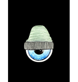 junkie glass Junkie Glass Mini Eyeball With Mint Green Beanie Pendant