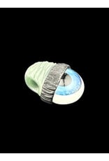 junkie glass Junkie Glass Mini Eyeball With Mint Green Beanie Pendant