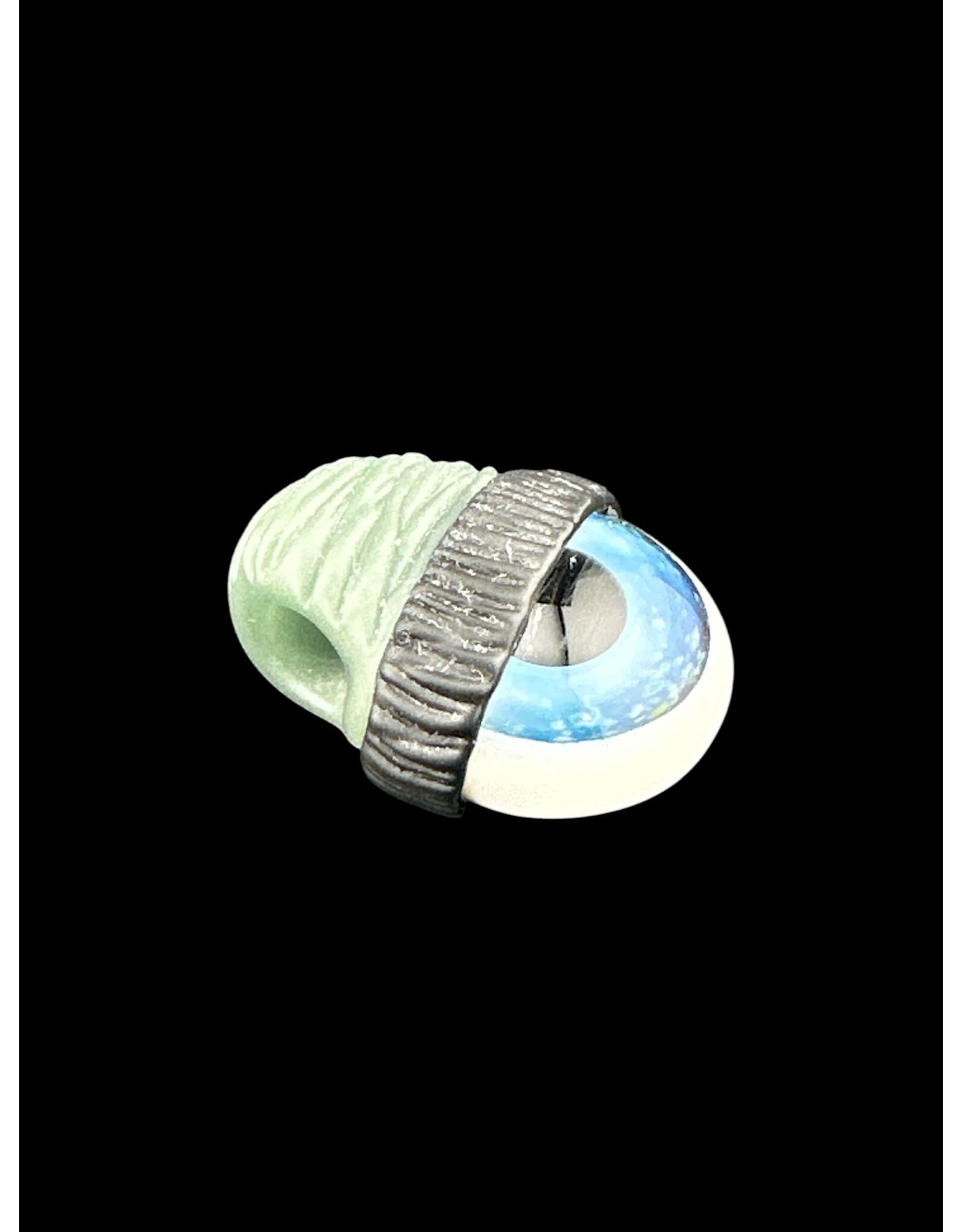 junkie glass Junkie Glass Mini Eyeball With Mint Green Beanie Pendant