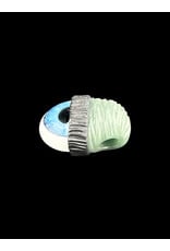 junkie glass Junkie Glass Mini Eyeball With Mint Green Beanie Pendant