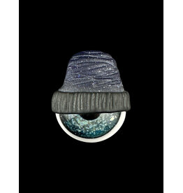 junkie glass Junkie Glass Mini Eyeball With Blue Beanie Pendant