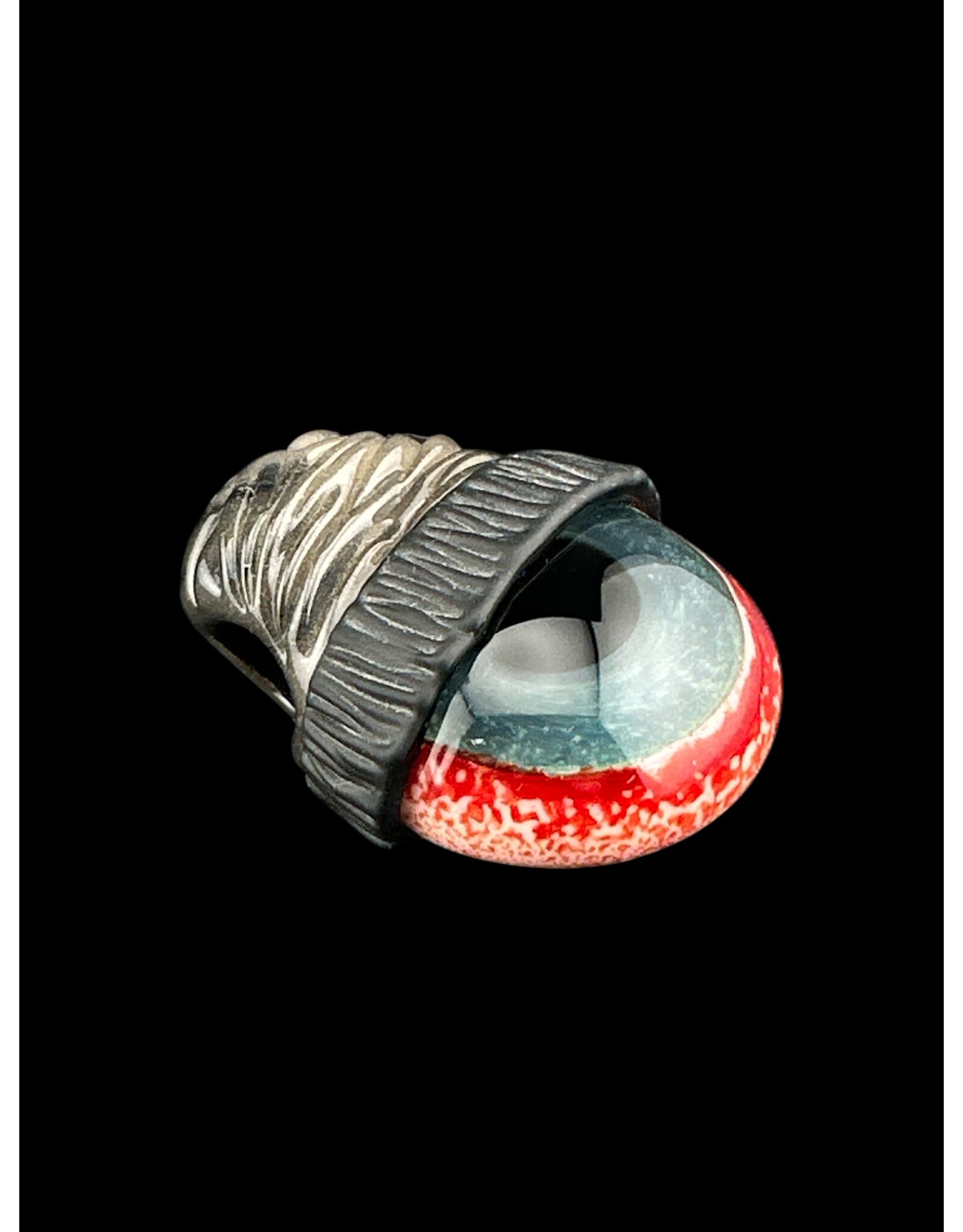 junkie glass Junkie Glass Regular Size Eyeball With Gray Beanie Pendant
