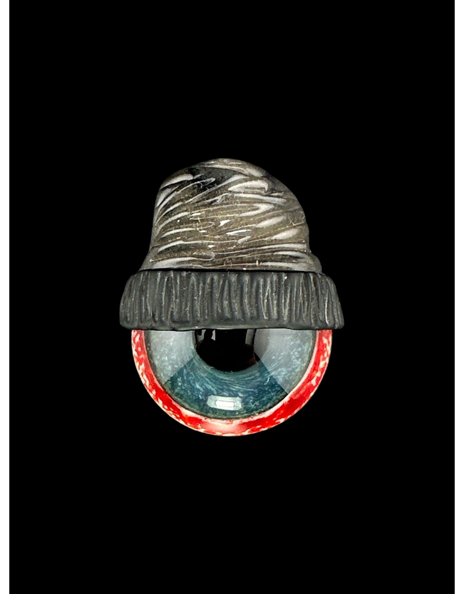 junkie glass Junkie Glass Regular Size Eyeball With Gray Beanie Pendant