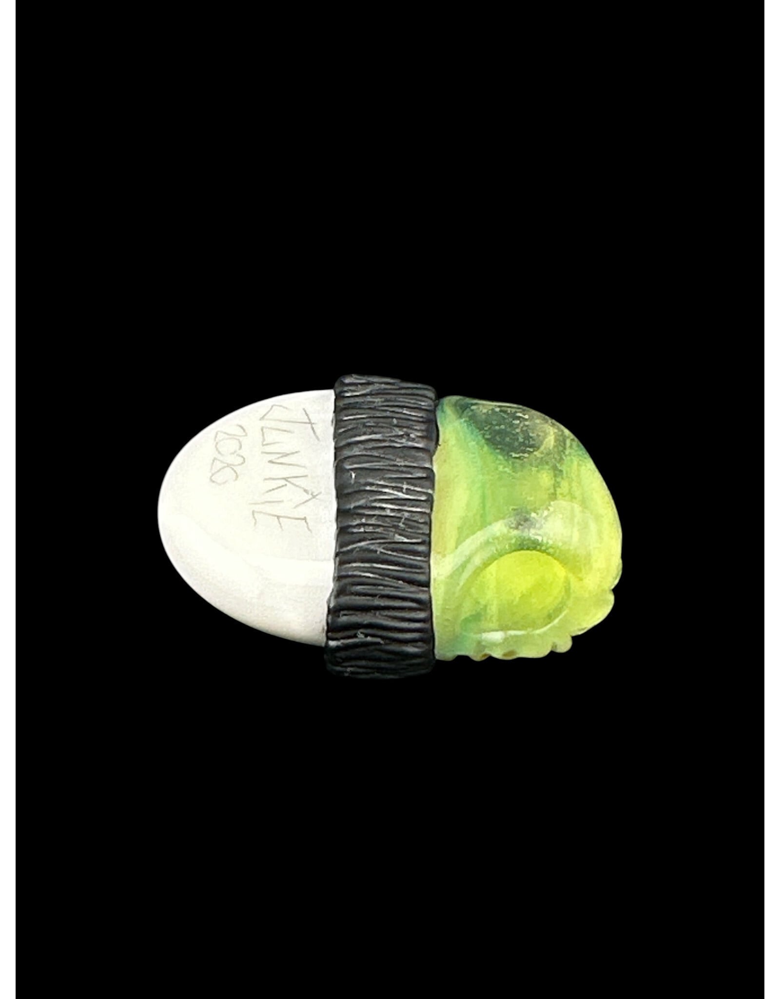junkie glass Junkie Glass Regular Size Eyeball With Slime Green Beanie Pendant