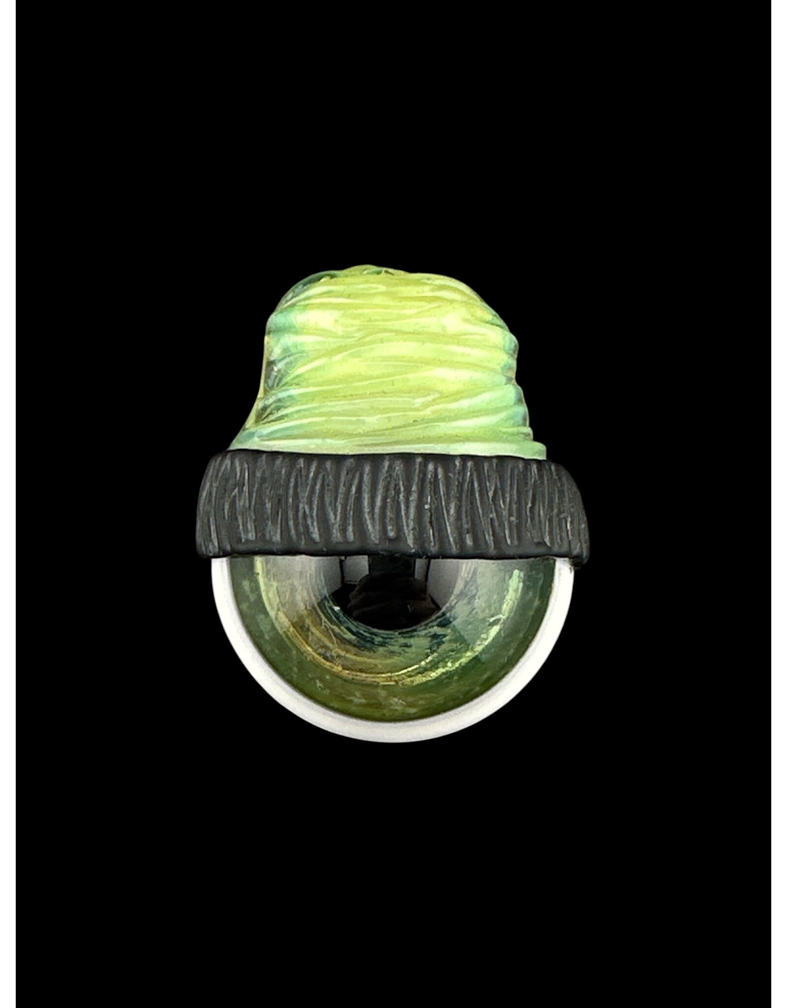 junkie glass Junkie Glass Regular Size Eyeball With Slime Green Beanie Pendant