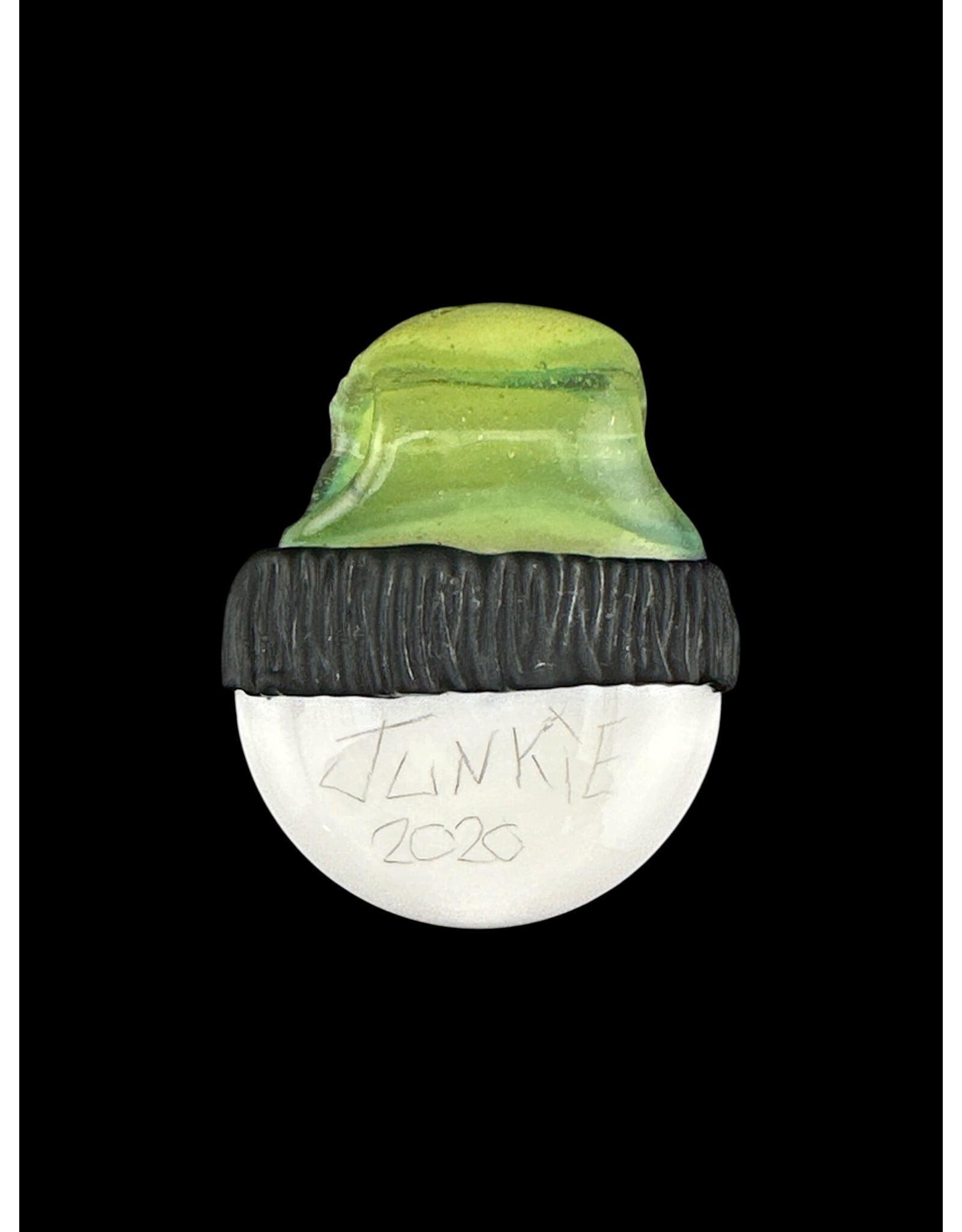 junkie glass Junkie Glass Regular Size Eyeball With Slime Green Beanie Pendant