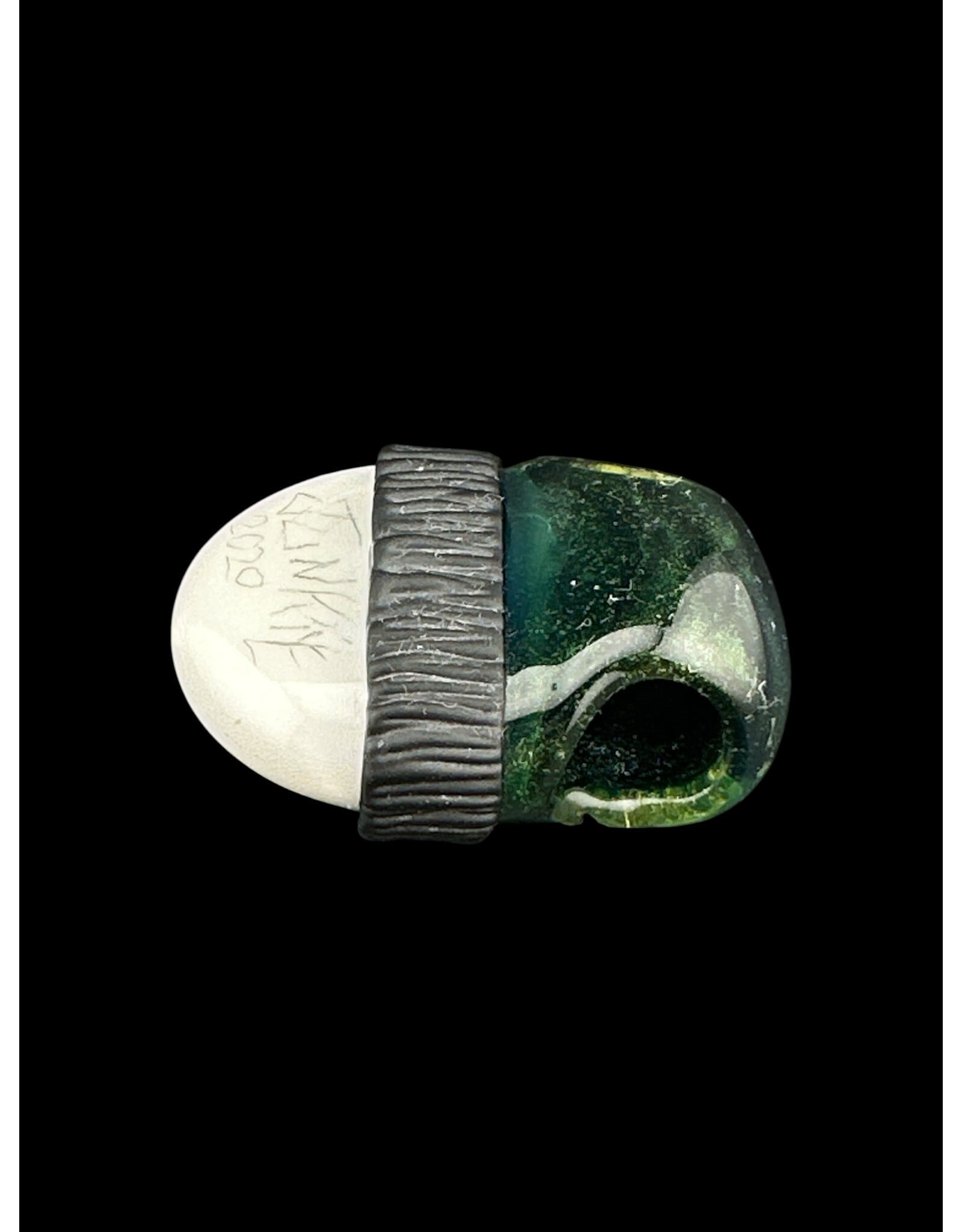 junkie glass Junkie Glass Regular Size Eyeball With Green Beanie Pendant