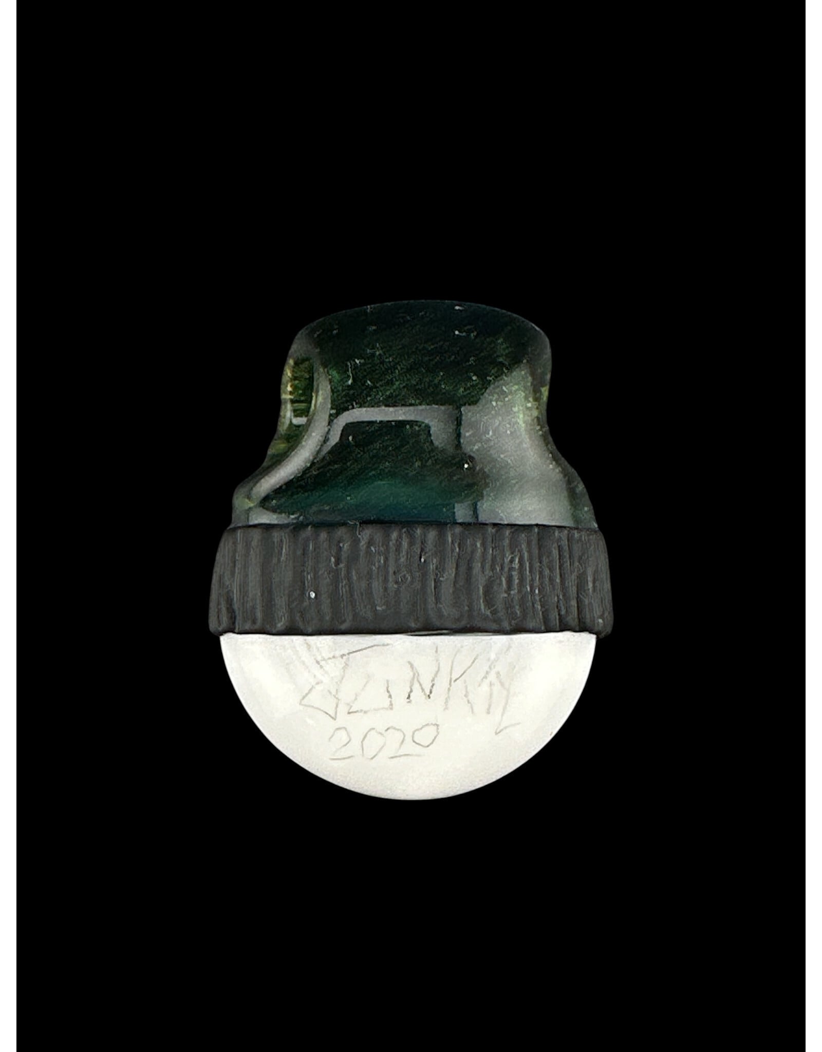 junkie glass Junkie Glass Regular Size Eyeball With Green Beanie Pendant