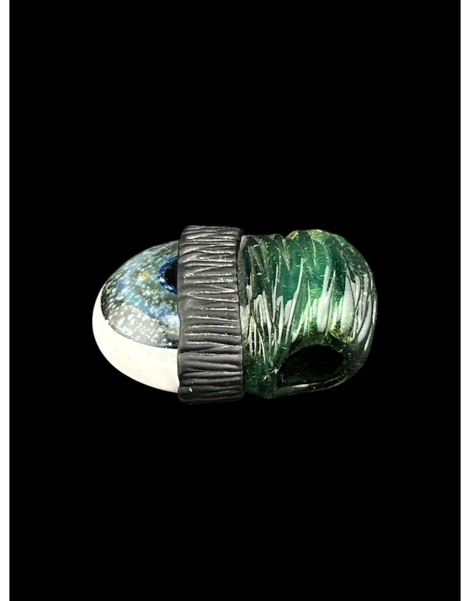 junkie glass Junkie Glass Regular Size Eyeball With Green Beanie Pendant