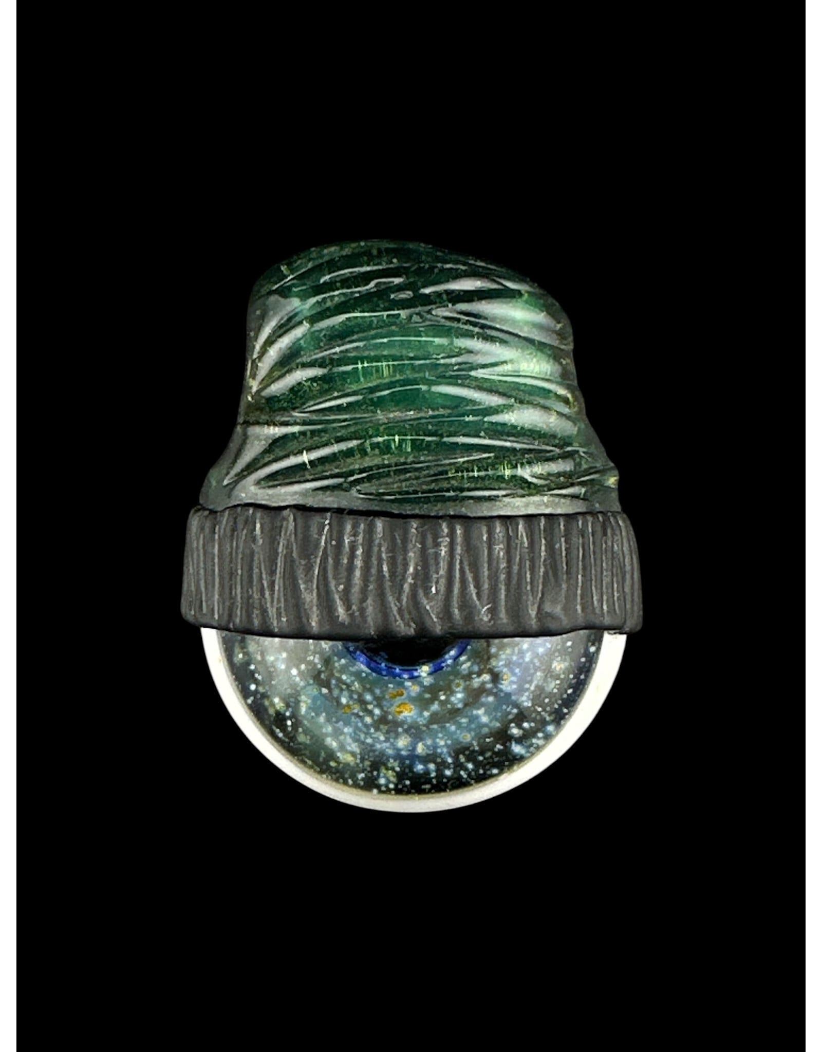 junkie glass Junkie Glass Regular Size Eyeball With Green Beanie Pendant