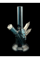 Based Glass Full Blue Color With Color Crystal Growth Mini Beaker With Matching Carb Cap