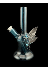 Based Glass Full Blue Color With Color Crystal Growth Mini Beaker With Matching Carb Cap