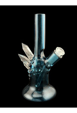 Based Glass Full Blue Color With Color Crystal Growth Mini Beaker With Matching Carb Cap
