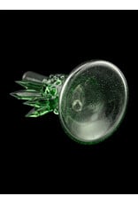Based Glass Full Green Color With Color Crystal Growth Mini Beaker With Matching Spinning Bubble Carb Cap