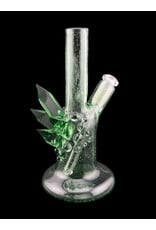 Based Glass Full Green Color With Color Crystal Growth Mini Beaker With Matching Spinning Bubble Carb Cap