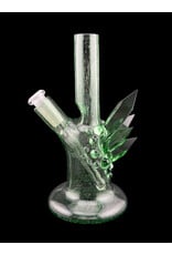 Based Glass Full Green Color With Color Crystal Growth Mini Beaker With Matching Spinning Bubble Carb Cap