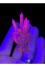 Based Glass Based Glass Orange UV Crystal Growth Spinner Bubble Carb Cap