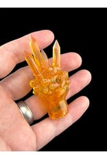 Based Glass Based Glass Orange UV Crystal Growth Spinner Bubble Carb Cap
