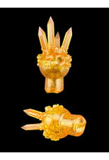 Based Glass Based Glass Orange UV Crystal Growth Spinner Bubble Carb Cap